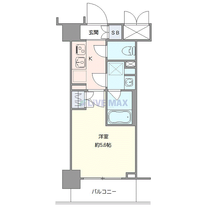 マンスリーリブマックス武蔵小杉SOUTHレジデンスⅡ●『禁煙ルーム』【独立洗面・浴室乾燥付】≪エクセレントシリーズ≫の間取り図