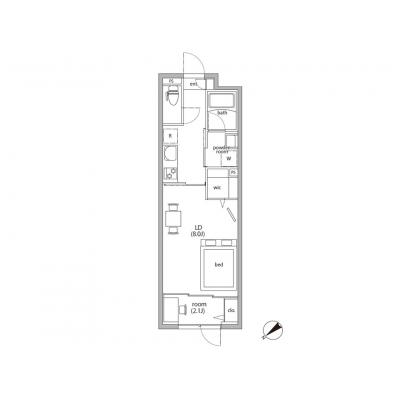 RマンスリーNo.70 用賀【ハイクラス/渋谷/２名入居可】の間取り図
