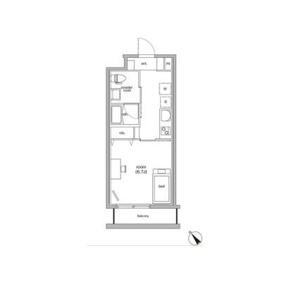 RマンスリーNo.72 用賀【ハイクラス/渋谷/２名入居可】の間取り図