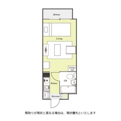 ユニオンマンスリー三鷹７　212　1R・シングル☆【禁煙ルーム】人気の角部屋！女性も安心の室内洗濯機＆ローテーブル＆ソファ付きの快適なお部屋/コンビニ至近/週末は井の頭恩賜公園でのんびりの間取り図