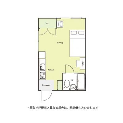ユニオンマンスリー西調布駅前１　301　1R・セミダブル☆【禁煙ルーム】人気の角部屋！女性も安心の室内洗濯機＆デスク・チェア＆たっぷり収納2ドア冷蔵庫など生活家電のあるお部屋/西調布駅まで徒歩２分の間取り図