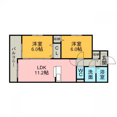 ＡＣＯ善明町 ⭐Wi-Fi無料⭐の間取り図
