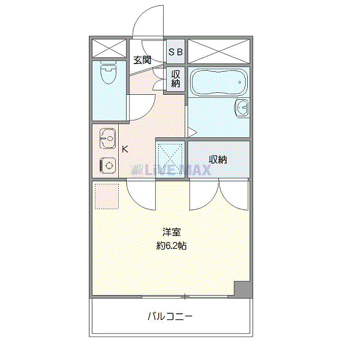 グッドステイ船橋NORTHシャイニー△『禁煙ルーム・1名入居限定・セパレート』【ベーシック】の間取り図
