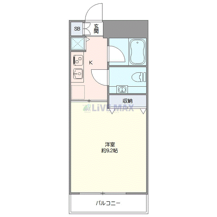 マンスリーリブマックス駒形・浅草駅前◆△『禁煙ルーム・30平米・1名入居限定』【独立洗面】≪スタンダードシリーズ≫の間取り図
