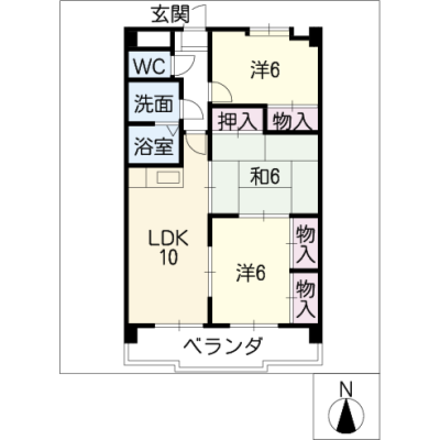 アルDEスリー四日市東インターファミール　303の間取り図