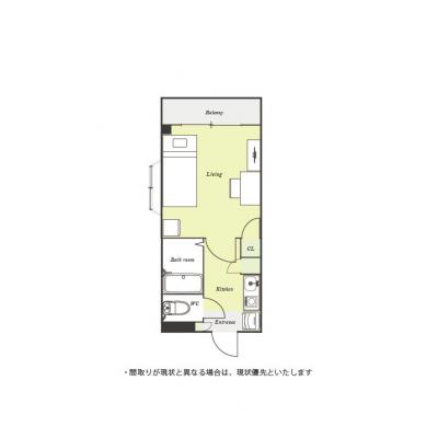 ユニオンマンスリー恋ヶ窪３　101　1K・シングル☆【禁煙ルーム】人気のバストイレ別のお部屋♪デスク＆チェアや室内洗濯機などの家具家電つき。物件近くにはスーパーもありお買い物にも便利の間取り図