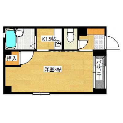 カーサソフィア301（人気の段原エリア・バストイレ別・角部屋）の間取り図