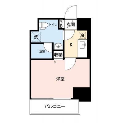 【🎉初期費用オフ｜お得なキャンペーン】【禁煙🚭/Wi-Fi無料🌐】マイナビSTAY川崎フェリーチェ　804の間取り図