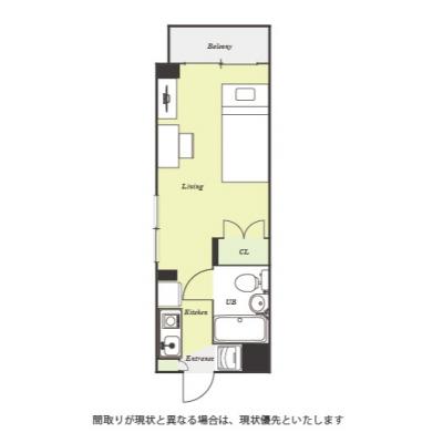 ユニオンマンスリー西国分寺４　103　1R・シングル☆【禁煙ルーム】安心のオートロック＆モニター付きインターフォン完備/デスク＆チェア付きでテレワークにも便利/コンビニ至近の間取り図