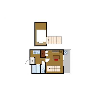 BraTTo蛍池（Aタイプ）【コスパ重視の方へ🔥】蛍池駅まで7分｜出張・研修・仮住まい歓迎｜家具家電付きの間取り図