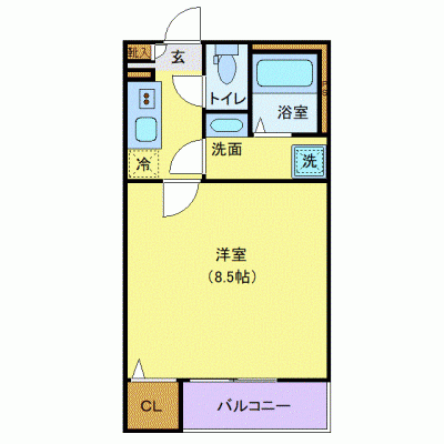 OneLife淵野辺メゾン【★オートロック・バストイレ別・独立洗面台・浴室乾燥機付き】の間取り図