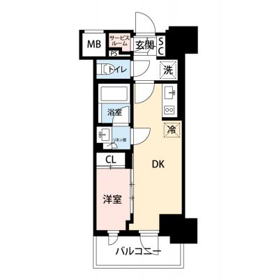 【🎉初期費用オフ｜お得なキャンペーン】【禁煙🚭/Wi-Fi無料🌐】マイナビSTAY西麻布メゾン　604の間取り図
