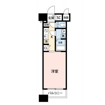 【🎉初期費用オフ｜お得なキャンペーン】【禁煙🚭/Wi-Fi無料🌐】マイナビSTAYアルモニー東銀座　1004の間取り図