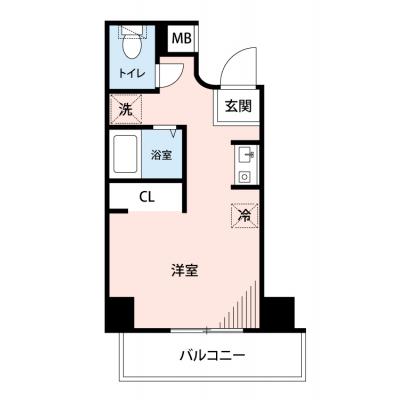 【🎉初期費用オフ｜お得なキャンペーン】【禁煙🚭】マイナビSTAY新富町駅前　401｜聖路加国際病院周辺の間取り図