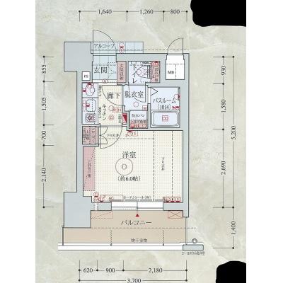 【ラグジュアリーライン】EP梅田EAST【こだわりインテリア・機能面重視の家具家電／南森町駅　徒歩5分】の間取り図