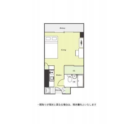 ユニオンマンスリー新小平１　207　1R・セミダブル☆◆インターネット固定回線（有線・Wi-Fi）無料の部屋◆【禁煙ルーム】勉強やテレワークにおすすめデスク＆チェアのあるお部屋の間取り図