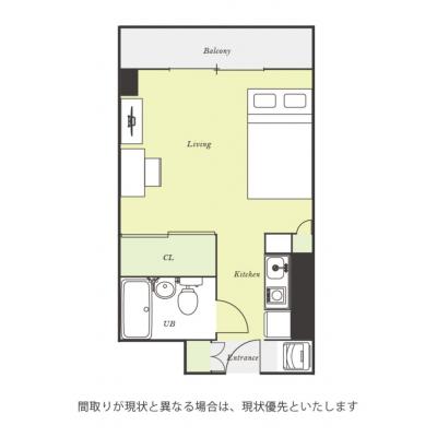 ユニオンマンスリー新小平１　315　1R・セミダブル☆◆インターネット固定回線（有線・Wi-Fi）無料の部屋◆【禁煙ルーム】勉強やテレワークにおすすめデスク＆チェアのあるお部屋の間取り図