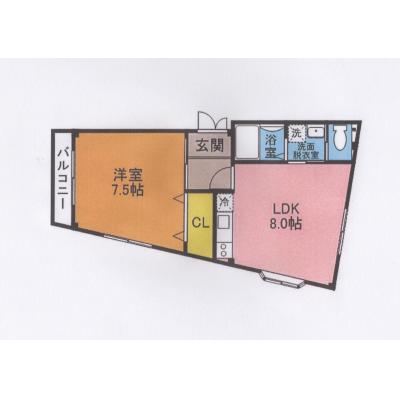 BM6　京阪本線枚方市駅徒歩８分　風呂トイレ別　独立洗面台　ゆったり1DKの間取り図