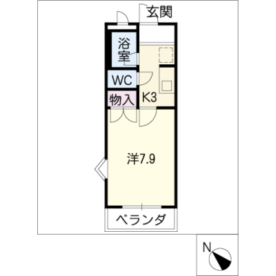 アルDEスリー塩釜口　206の間取り図