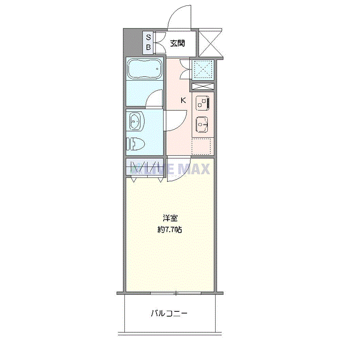 マンスリーリブマックス丸ノ内線東高円寺ステーションEAST■『禁煙ルーム・1K・25平米』【追い焚き機能・独立洗面・浴室乾燥付】≪エクセレントシリーズ≫の間取り図