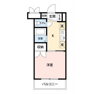 【🎉初期費用オフ｜お得なキャンペーン】【禁煙🚭/Wi-Fi無料🌐】マイナビSTAY成田　306の間取り図