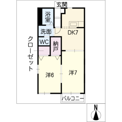 アルDEスリー一宮市民会館PlusOne　203の間取り図
