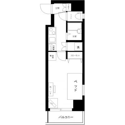 マンスリーステージ芝浦【光回線インターネット（WIFI対応）無料！管理費無料！！人気の港区】の間取り図