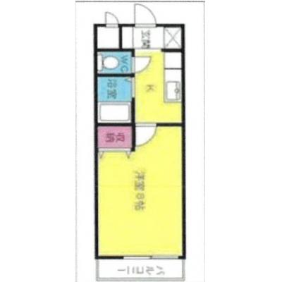 【M124】加古川町美野利・駐車場1台無料★角部屋で明るい１K の間取り図