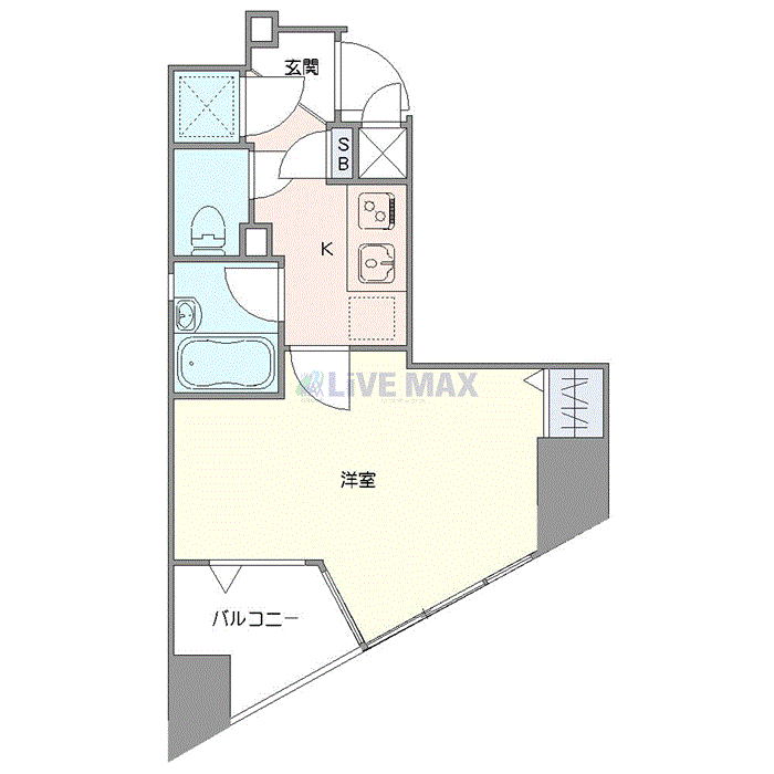 マンスリーリブマックス大塚ステーションリファイズ■『禁煙ルーム・20平米・1K』【浴室乾燥付】≪スタンダードシリーズ≫の間取り図
