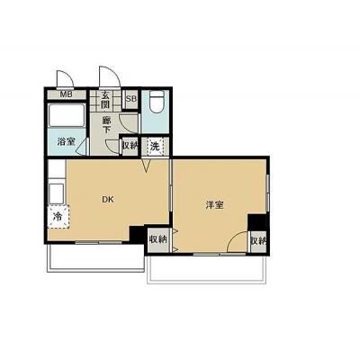スマイズ淵野辺２３　２名入居可☆駅徒歩３分☆人気の風呂トイレ別☆角部屋で採光良い☆室内洗濯置場有☆の間取り図