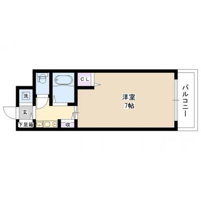 【ラグジュアリーライン】EC心斎橋EASTエリジオン ⑦【こだわりインテリア・機能面重視の家具家電／堺筋本町駅　徒歩4分】の間取り図