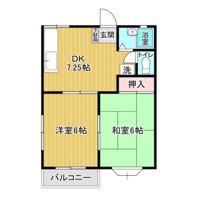 コスパだけじゃない“快適さ重視”マンスリータウン 七里A202【無料Wi-Fiあり📶】七里駅徒歩7分／の間取り図