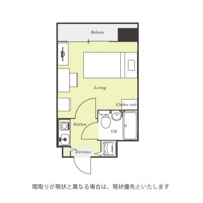 ユニオンマンスリー新小平アリビオ１　212　1K・シングル☆【禁煙ルーム】女性も安心の室内洗濯機/デスク・チェア＆たっぷり収納2ドア冷蔵庫など生活家電のあるお部屋の間取り図