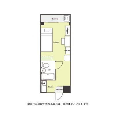 ユニオンマンスリー小平小川１　302　1R・シングル☆【禁煙ルーム】デスク・チェア＆たっぷり収納2ドア冷蔵庫など生活家電のあるお部屋/休日は東村山中央公園でのんびり■選べるWi-Fi格安レンタル中！の間取り図