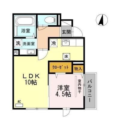 2026/07/18以降入居可能　D-ROOMマンスリー【ジュネナナモリ】インターネット使い放題！の間取り図