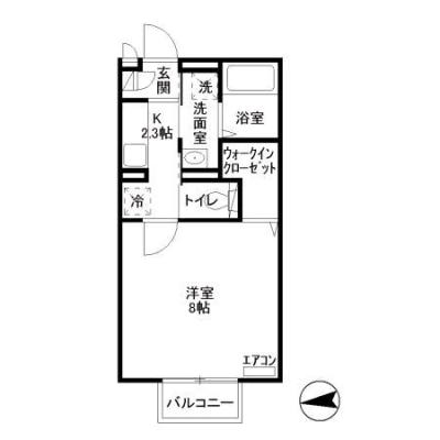 2026/08/08以降入居可能　D-ROOMマンスリー【シャルマン】浴室乾燥機付き！の間取り図