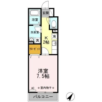 2026/07/18以降入居可能　D-ROOMマンスリー【マウントサイド】インターネット使い放題！の間取り図