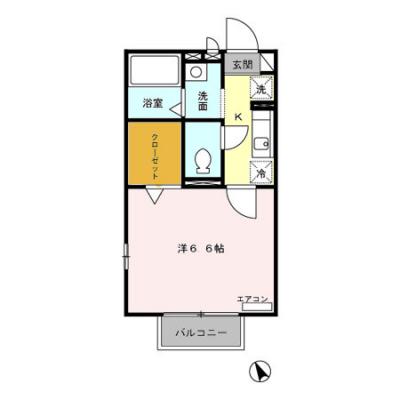 D-ROOMマンスリー【メゾンドアブリコ】インターネット無料！浴室換気乾燥機あり！の間取り図