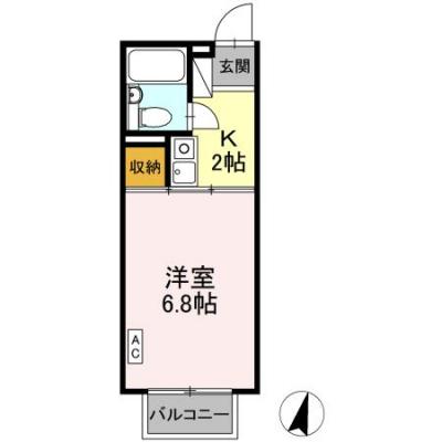2026/07/25以降入居可能　D-ROOMマンスリー【カピースハイツ】の間取り図