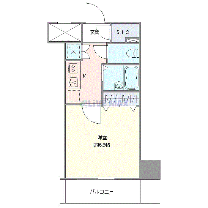 マンスリーリブマックス戸越五反田ヴィーダ■『禁煙ルーム』【浴室乾燥付】≪スタンダードシリーズ≫の間取り図
