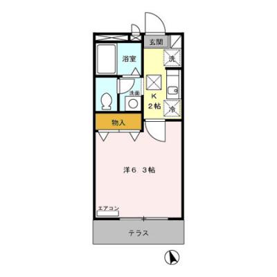 D-ROOMマンスリー【ブランシェ鷹の台】インターネット使い放題！宅配ボックスあり！の間取り図