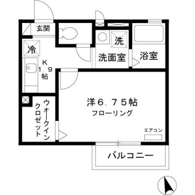 2026年7月25日以降入居可能　D-ROOMマンスリー【アンフラーゼ】モニター付きインターホン！の間取り図