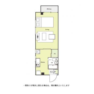 ユニオンマンスリー久米川３　201　1K・セミダブル☆【禁煙ルーム】人気の角部屋！安心のモニター付きインターフォン完備/ソファー・ローテーブル＆たっぷり収納2ドア冷蔵庫など生活家電のあるお部屋の間取り図