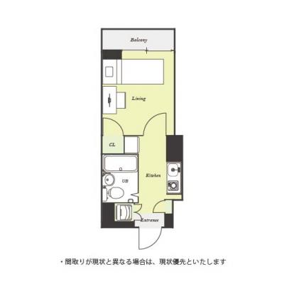 ユニオンマンスリー東村山２　211　1K・セミシングル☆【禁煙ルーム】デスク・チェア＆たっぷり収納2ドア冷蔵庫など生活家電のあるお部屋！所沢駅へ1駅＆高田馬場駅や西武新宿駅へ乗換なし。の間取り図
