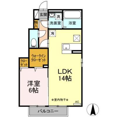 D-ROOMマンスリー【サンフォレスト】インターネット使い放題！浴室乾燥機付き！の間取り図