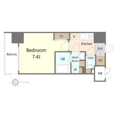 ◆🏖️　賃料半額キャンペーン実施中　🏖️◆【ネット無料/浴室乾燥機付き】　エスライズ東本町🚭　［Ｃ.5315050］の間取り図