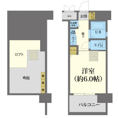 🦅 『賃料』最大“半額” 『清掃費』『寝具代』も”大幅割引”実施中🌲 ［ネット無料/浴室乾燥機付］エステムコート梅田東アクアパレス🚭［C.1425030］の間取り図