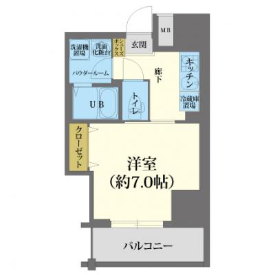 🌈初めてのマンスリー利用でも安心の充実設備【ネット無料/浴室乾燥機付き】　レジデンス心斎橋🚭　［C.5205060］の間取り図