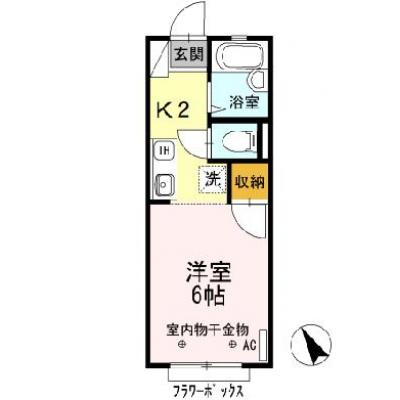2026/08/03以降入居可能　D-ROOMマンスリー【第ⅢＡＩコーポ】インターネット使い放題！の間取り図