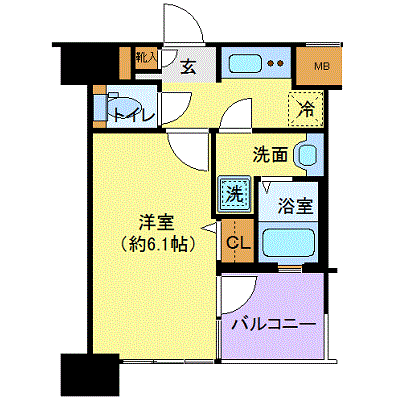 マンスリーリブマックス天王洲アイル弐番館●【独立洗面・浴室乾燥・洗浄便座】≪スタンダードシリーズ≫の間取り図